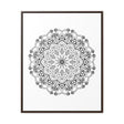 Handcrafted black and white mandala artwork on gallery canvas wraps with vertical frame for elegant wall decor