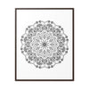 Handcrafted black and white mandala artwork on gallery canvas wraps with vertical frame for elegant wall decor