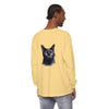 Black Cat Watercolor Unisex Long Sleeve T-Shirt with vibrant and detailed watercolor cat design