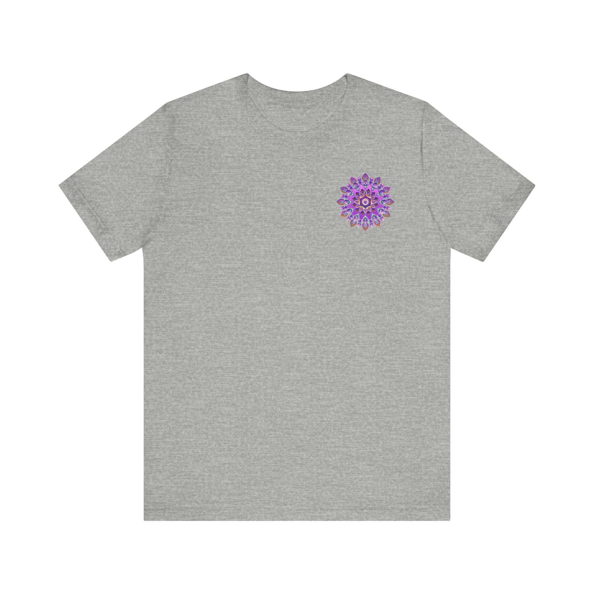 Beautiful purple mandala t-shirt featuring a spiritual symbol for peace and harmony