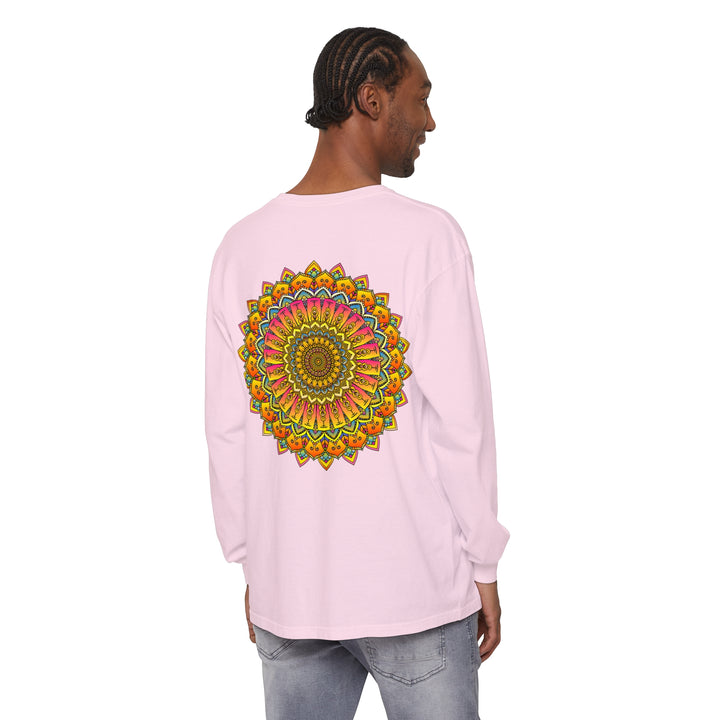 Colorful and intricate mandala design long sleeve t-shirt for men and women