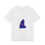 A vibrant and eye-catching Black Cat Mystery t-shirt, featuring a colorful design
