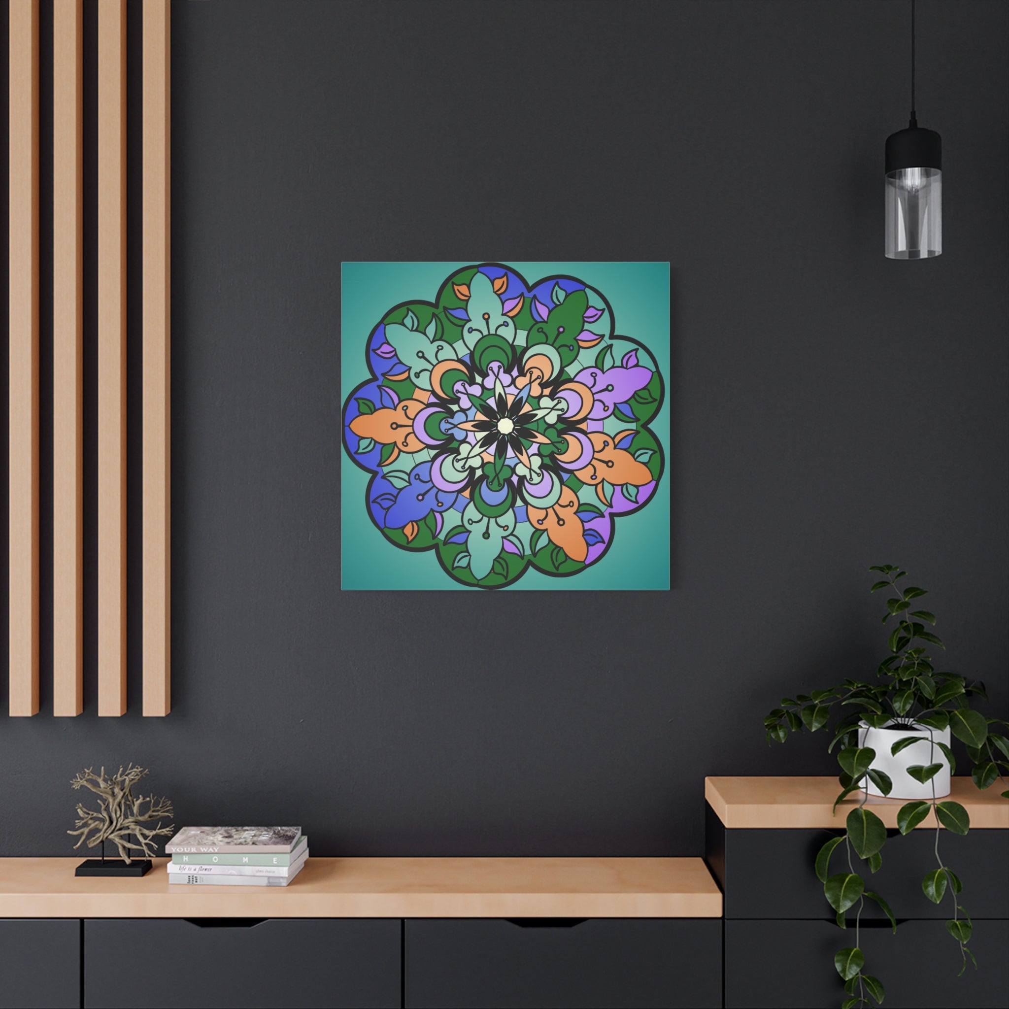 Floral Mandala Matte Canvas Wall Art