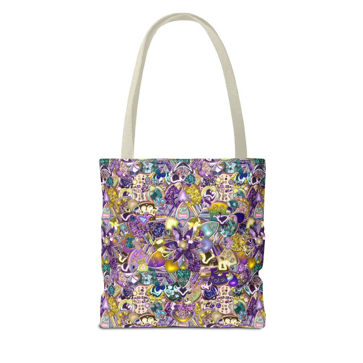 Colorful Purple Floral Pattern Tote Bag