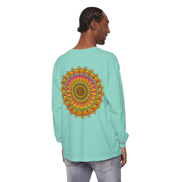 Colorful and intricately designed Mandala long sleeve t-shirt for both men and women