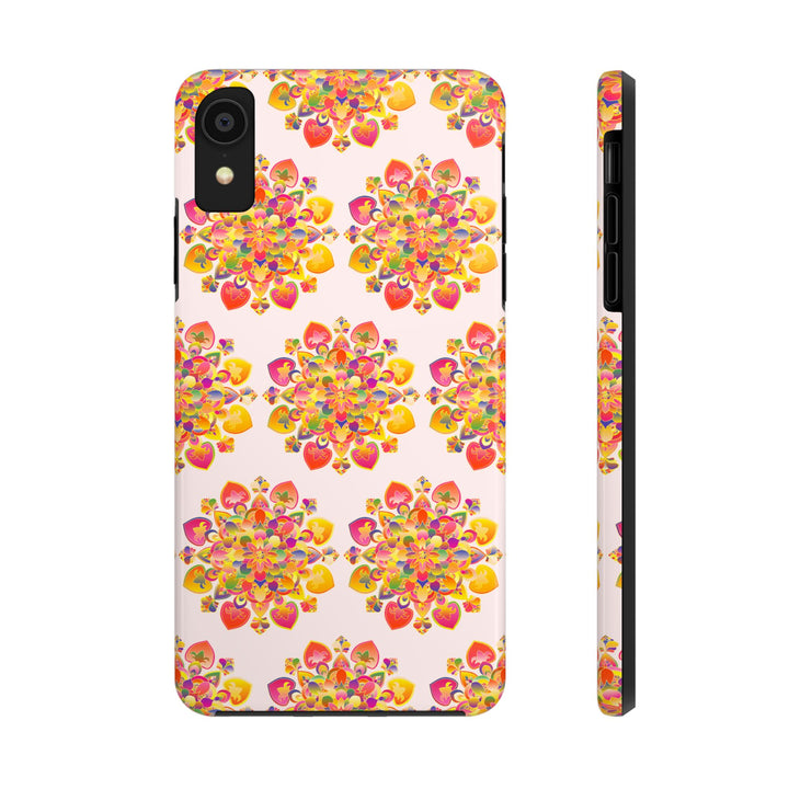 Phone Case - Hand-Drawn Mandala Art - Light Pink Long Description 4