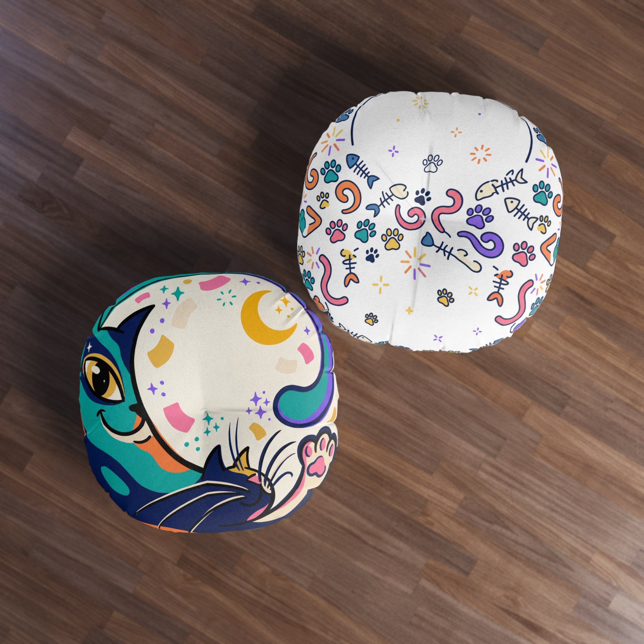 Crescent Cat Cozy Floor Pillow