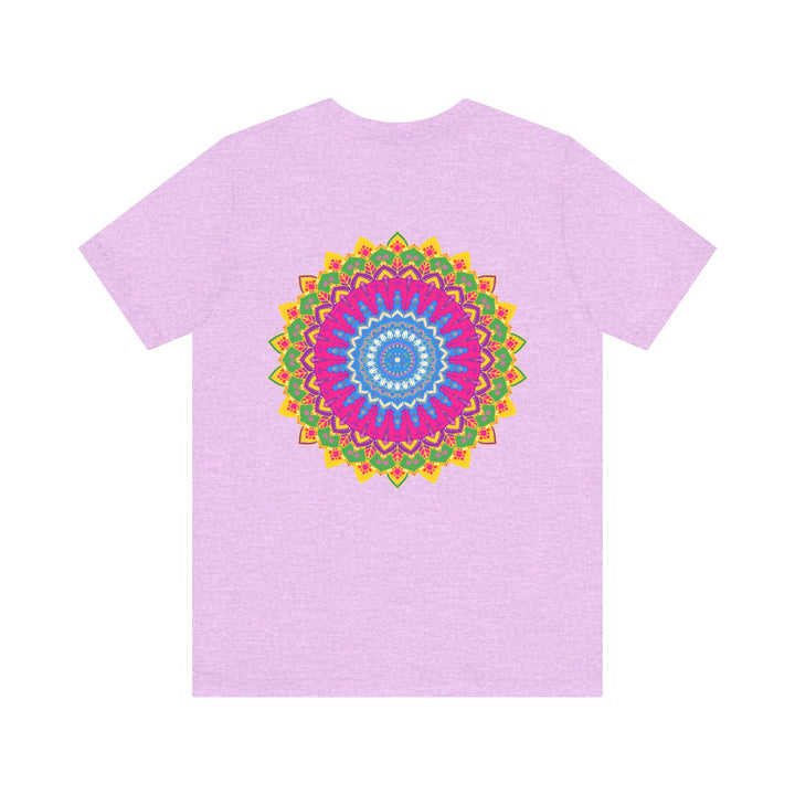 Vibrant mandala T-shirt featuring a beautiful and intricate design representing spiritual peace and tranquility, perfect for yoga and meditation