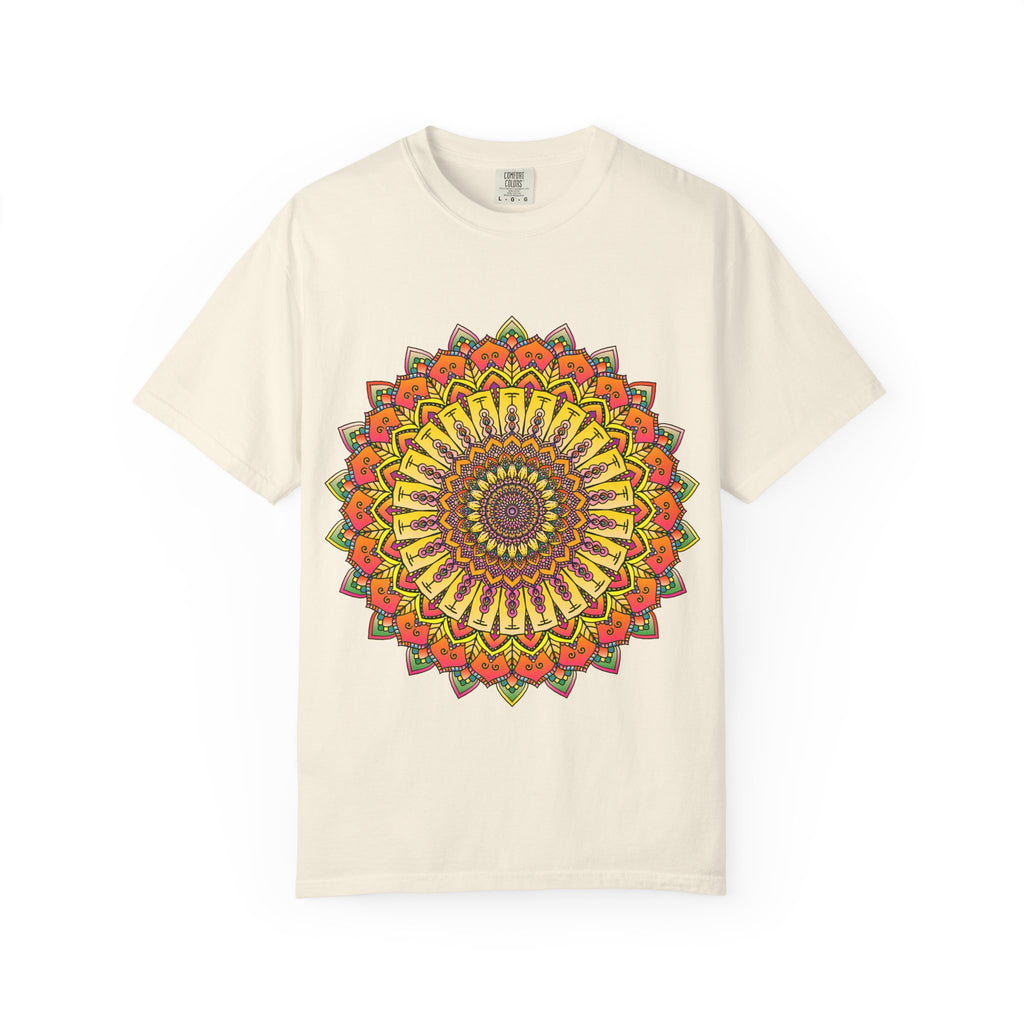 Sunburst Mandala T-Shirt — Vibrant Floral Boho Graphic Tee