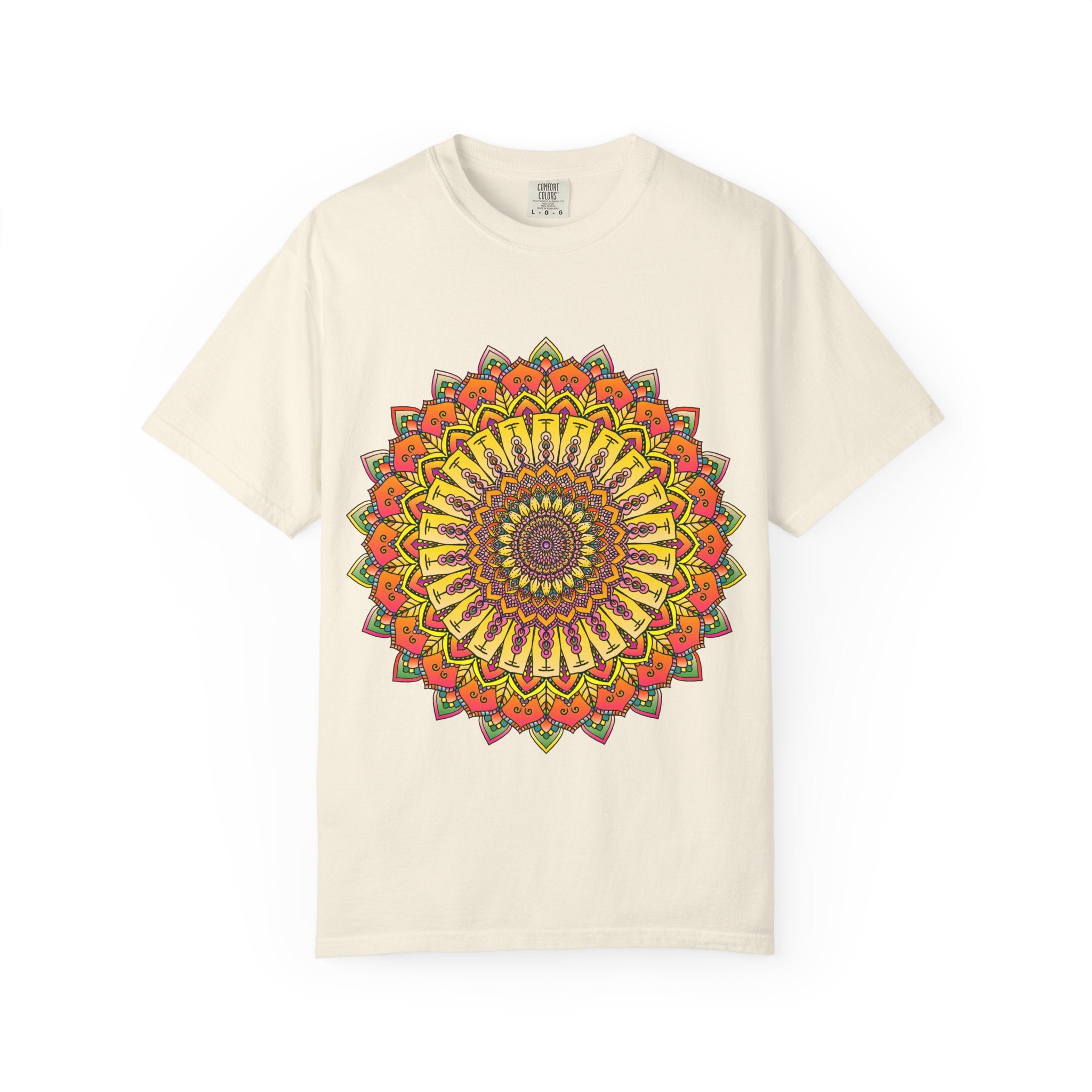 Sunburst Mandala T-Shirt — Vibrant Floral Boho Graphic Tee