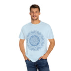 Handmade Mandala Art Tshirt - Unisex Garment-Dyed Tee with intricate handcrafted design