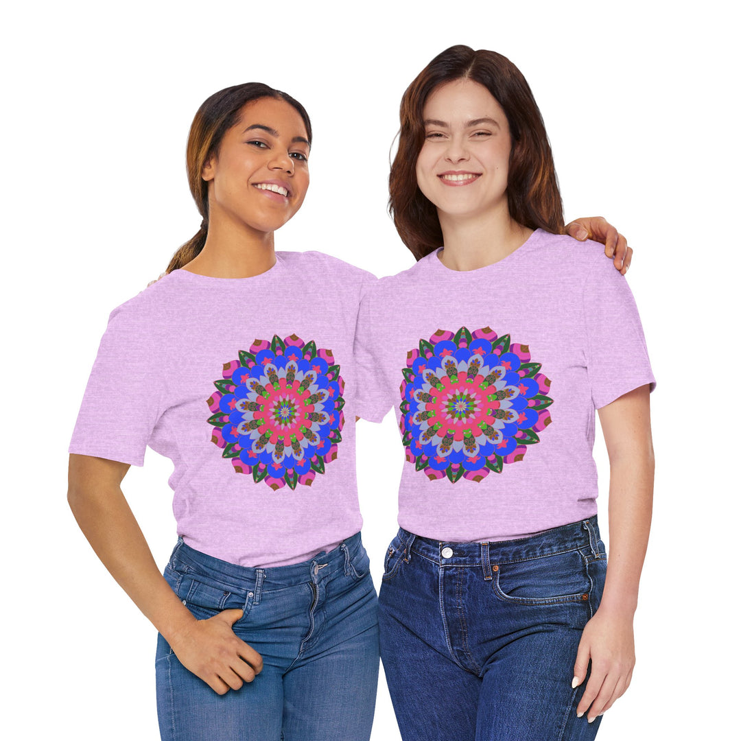 Colorful Mandala Geometric T-Shirt with intricate design in vibrant colors