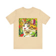 Colorful animal design Savana Cat T-Shirt, a stylish and vibrant top for cat lovers