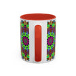 Colorful and intricate floral mandala design adorning a ceramic mug