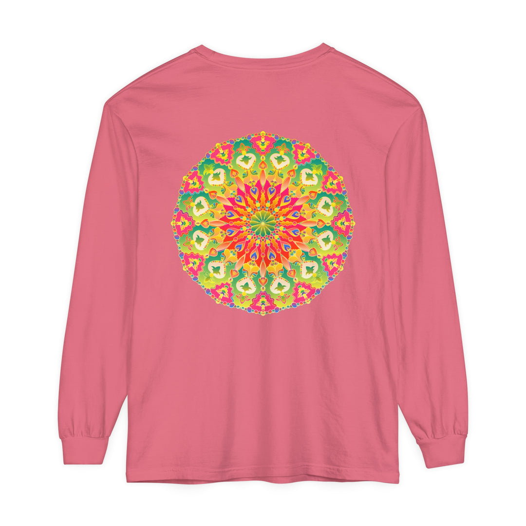 Eye-catching Intricate Mandala Long Sleeve T-Shirt - Vibrant Art with a vibrant and detailed mandala design