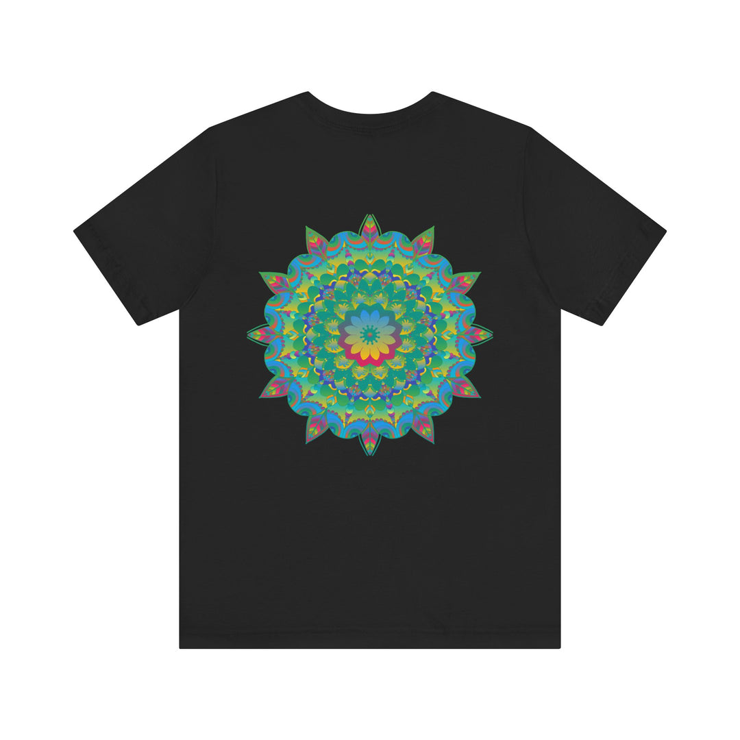 A vibrant and colorful Mandala Tee featuring a design symbolizing spiritual peace and harmony