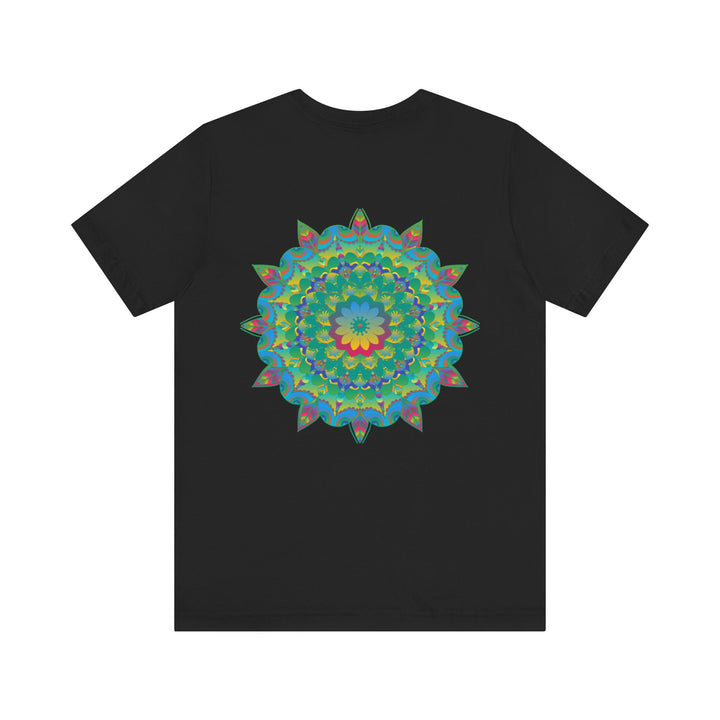 A vibrant and colorful Mandala Tee featuring a design symbolizing spiritual peace and harmony