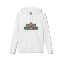 Blululi Mandala Fleece Hoodie in vibrant blue with intricate mandala design