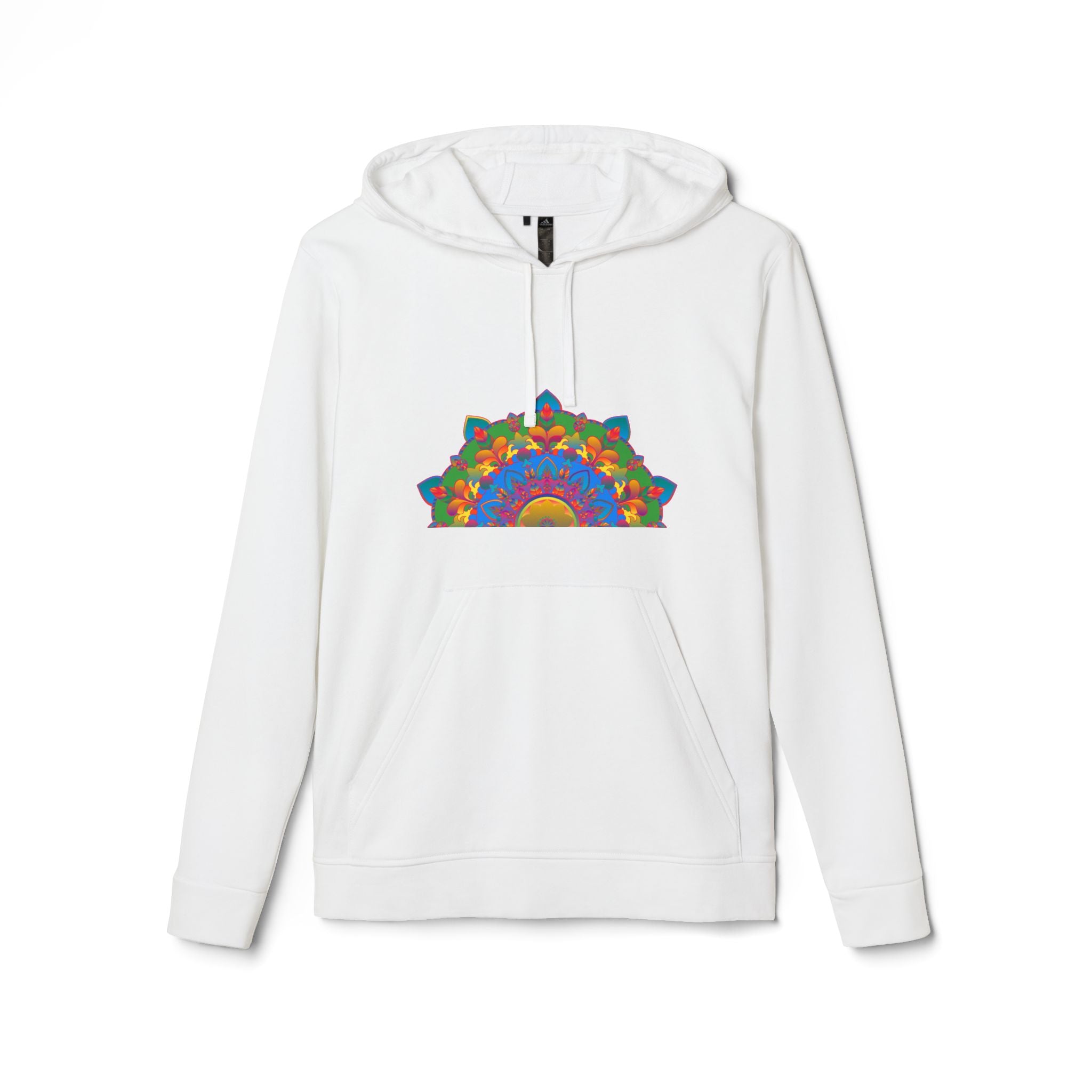 Blululi Mandala Fleece Hoodie in vibrant blue with intricate mandala design