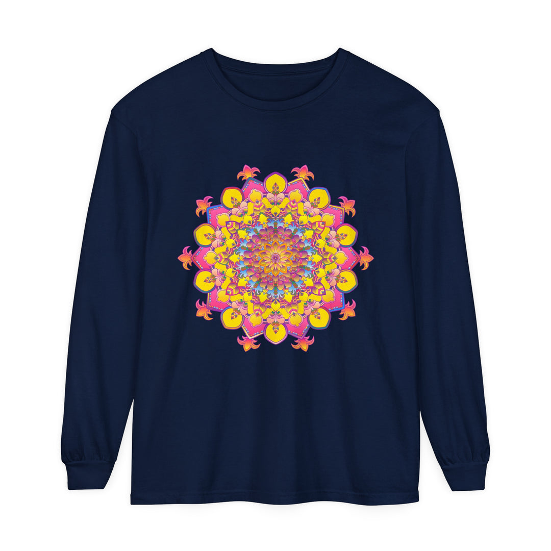 Colorful and intricate mandala design long sleeve t-shirt for men and women