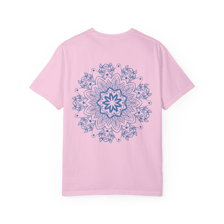 Handmade Mandala Art Tshirt - Unisex Garment-Dyed Tee with intricate, vibrant design