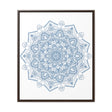 Steel blue Mandala Handmade Art featuring intricate mandala design on gallery canvas wraps, displayed in vertical frame for stunning wall art decor