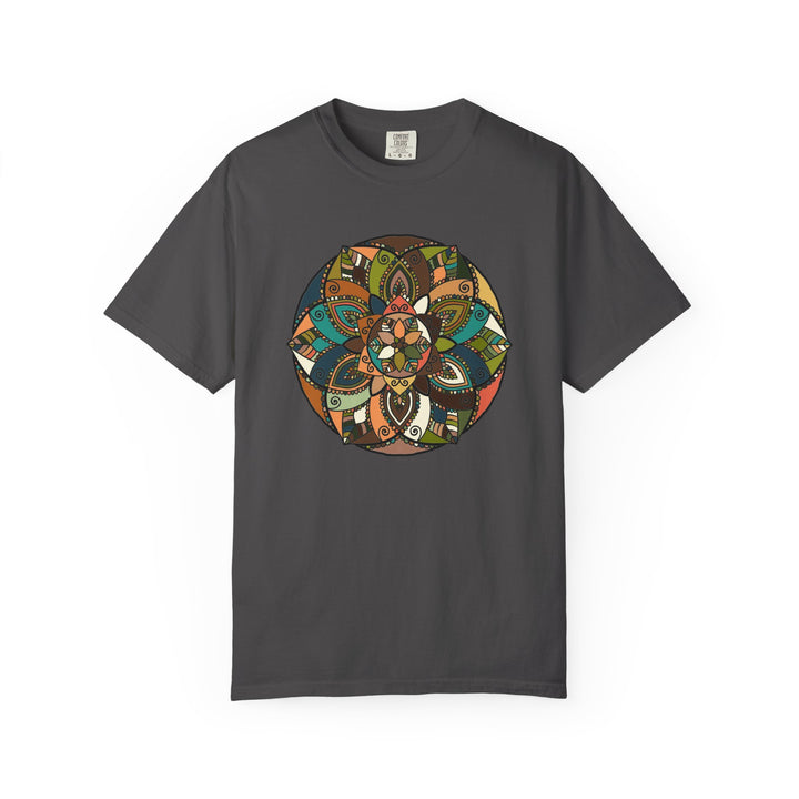Mandala Earth Flora T-Shirt — Earthy Tones Geometric Art Tee