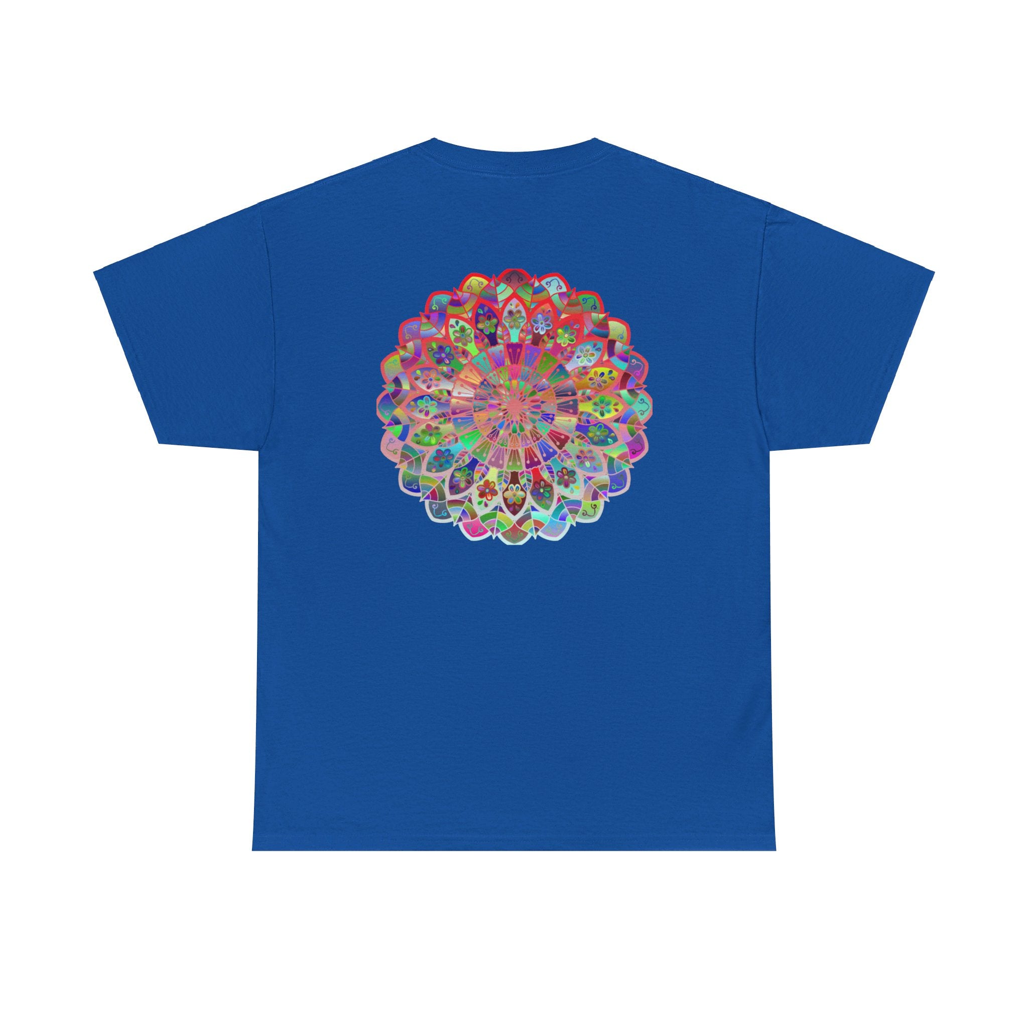 Beautiful and intricate mandala art design on a high-quality unisex heavy cotton t-shirt for yoga and mindfulness