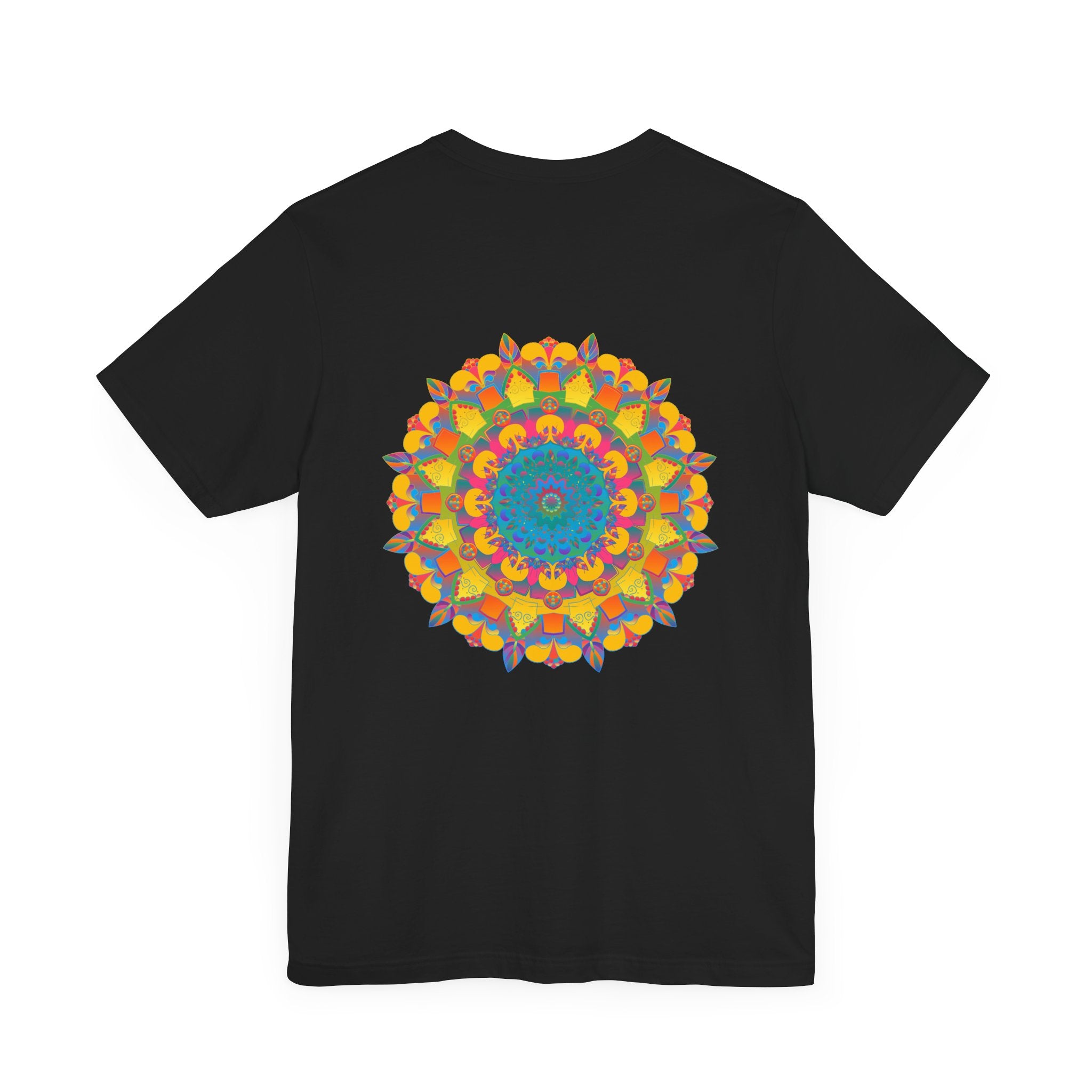 Colorful and intricate mandala design T-shirt promoting peace and harmony