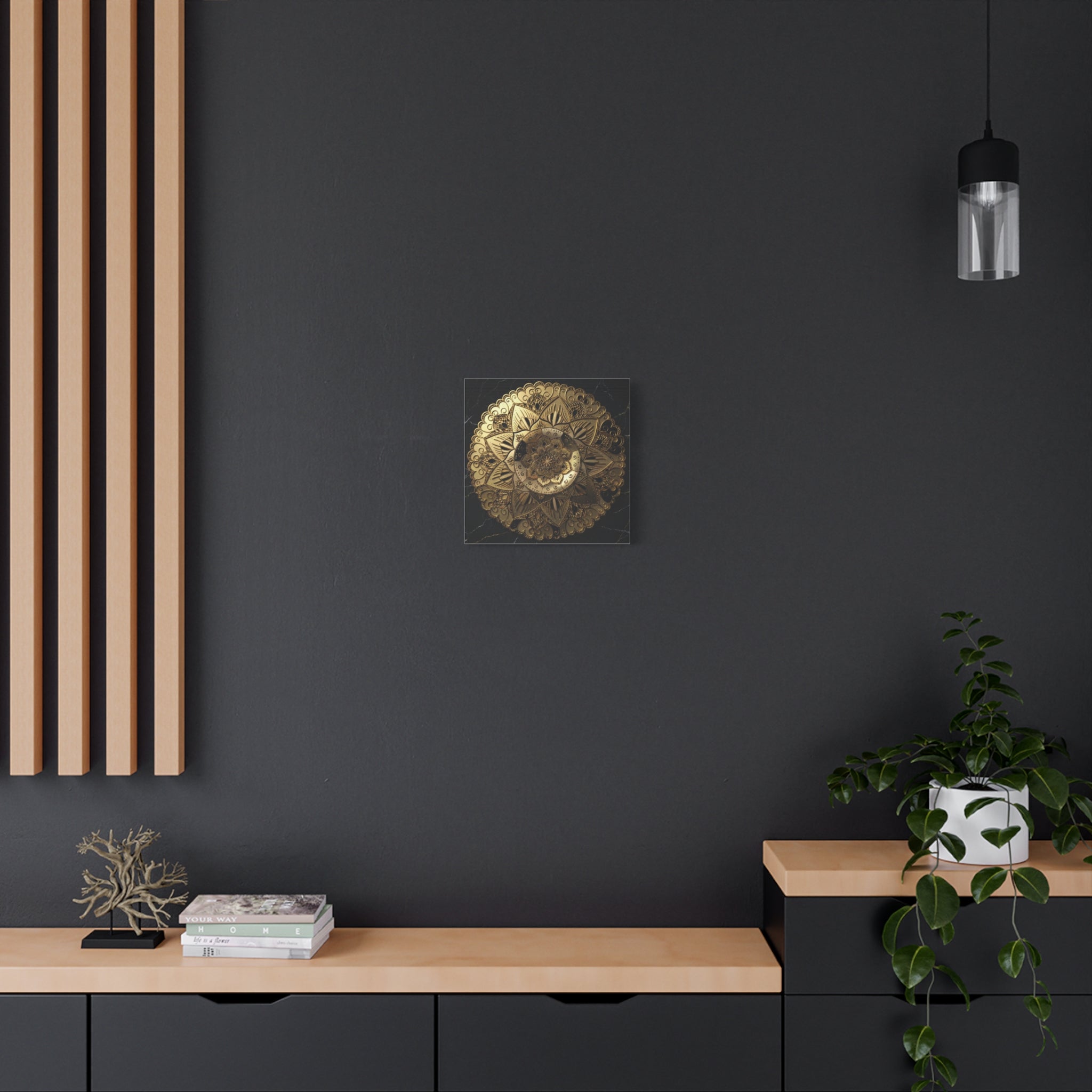 Golden Echo in the Void – Matte Stretched Canvas