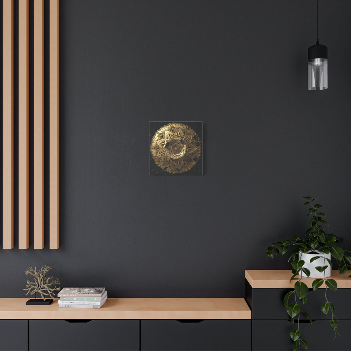 Golden Echo in the Void – Matte Stretched Canvas