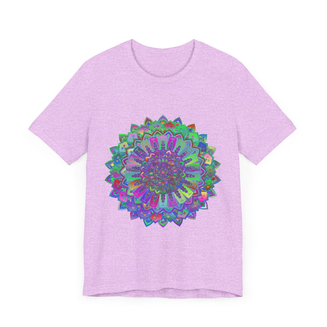 Beautiful and intricate colorful mandala design on a t-shirt