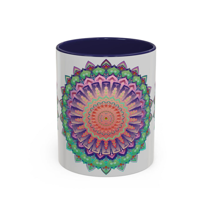 Beautiful mandala art mug with a colorful floral design perfect for enjoying your favorite hot beverages in style and elegance