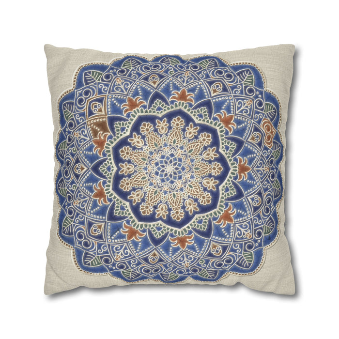 Blue Mandala Square Pillowcase