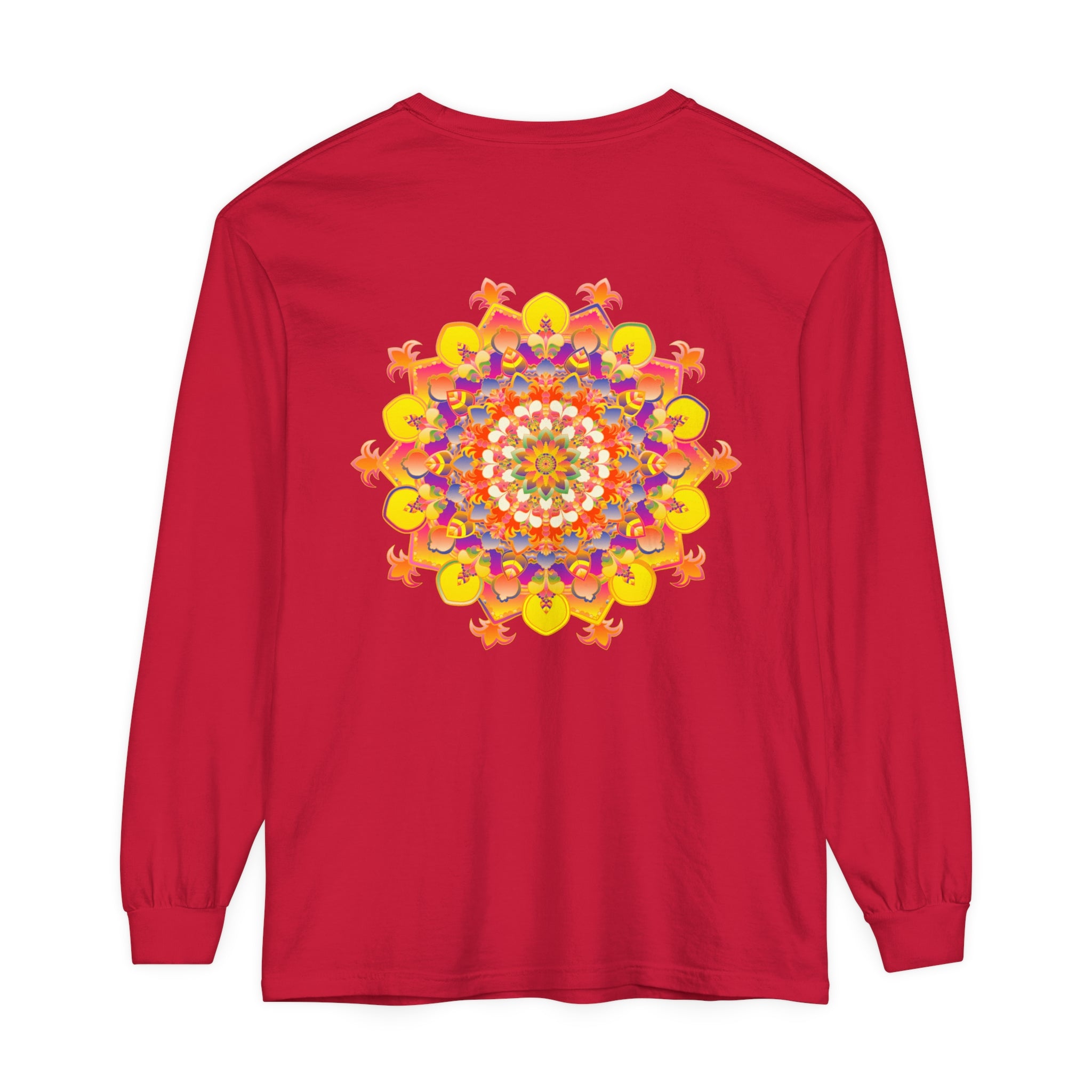 Colorful and intricate mandala design long sleeve t-shirt for all genders