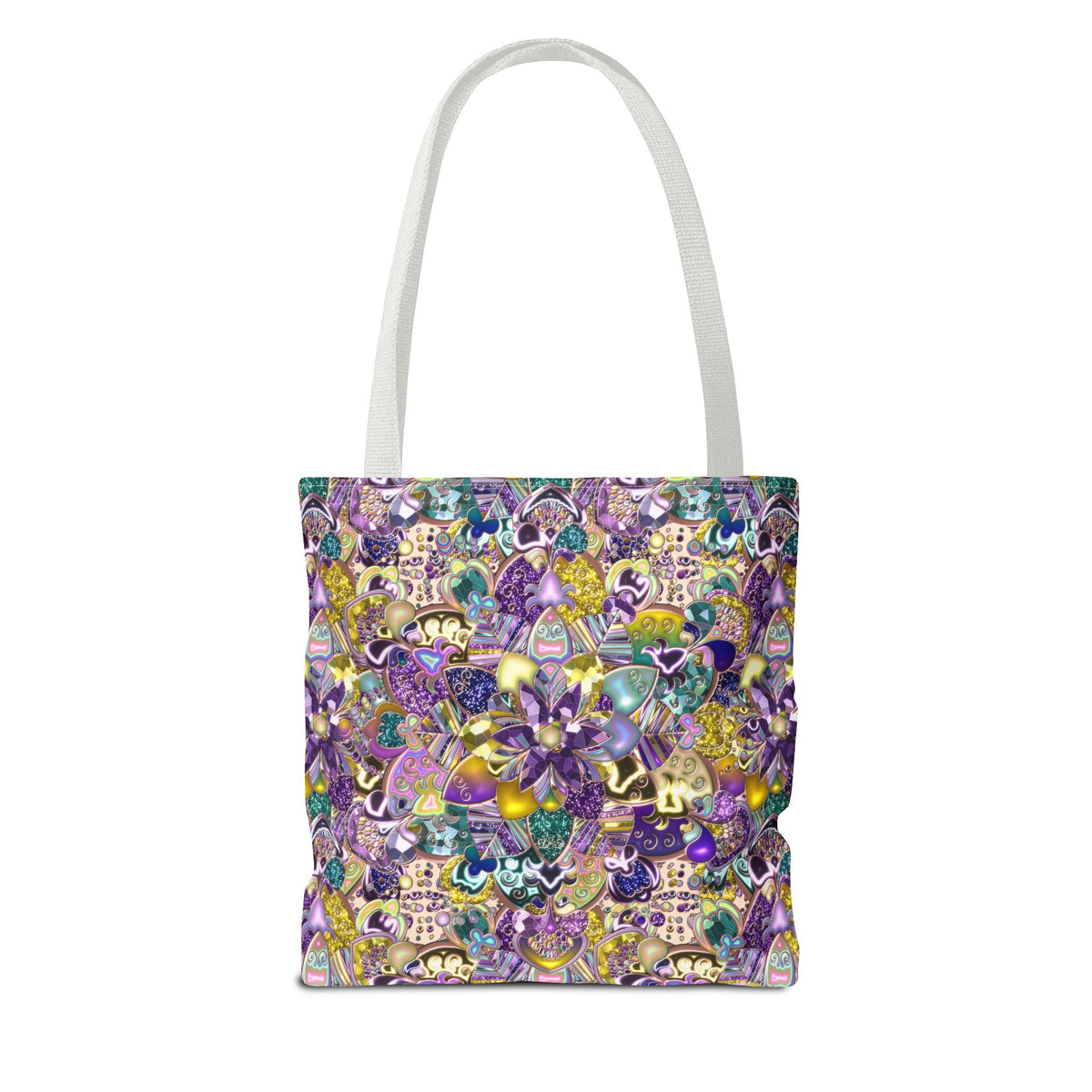 Colorful Purple Floral Pattern Tote Bag