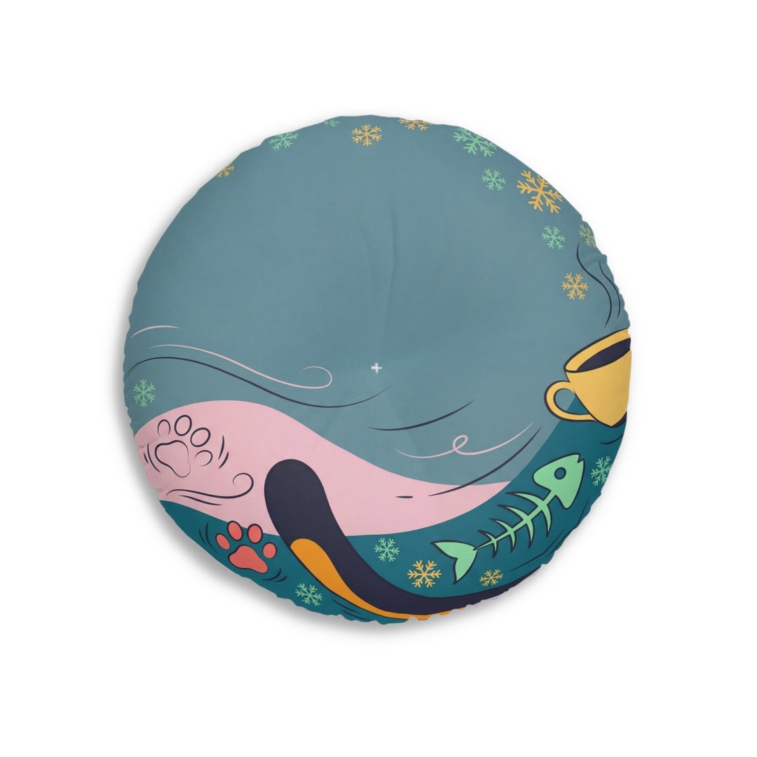 Gemütliches Ukiyo-e Katzen-Bodenkissen