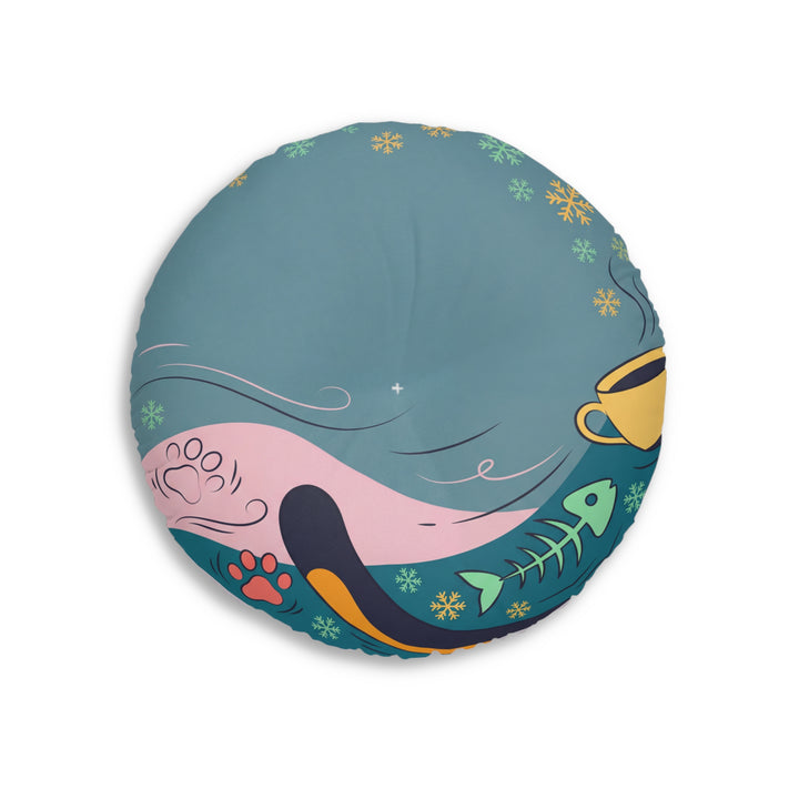 Gemütliches Ukiyo-e Katzen-Bodenkissen