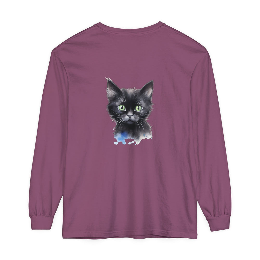 Black Cat Watercolor Unisex T-Shirt featuring a beautiful hand-painted feline design