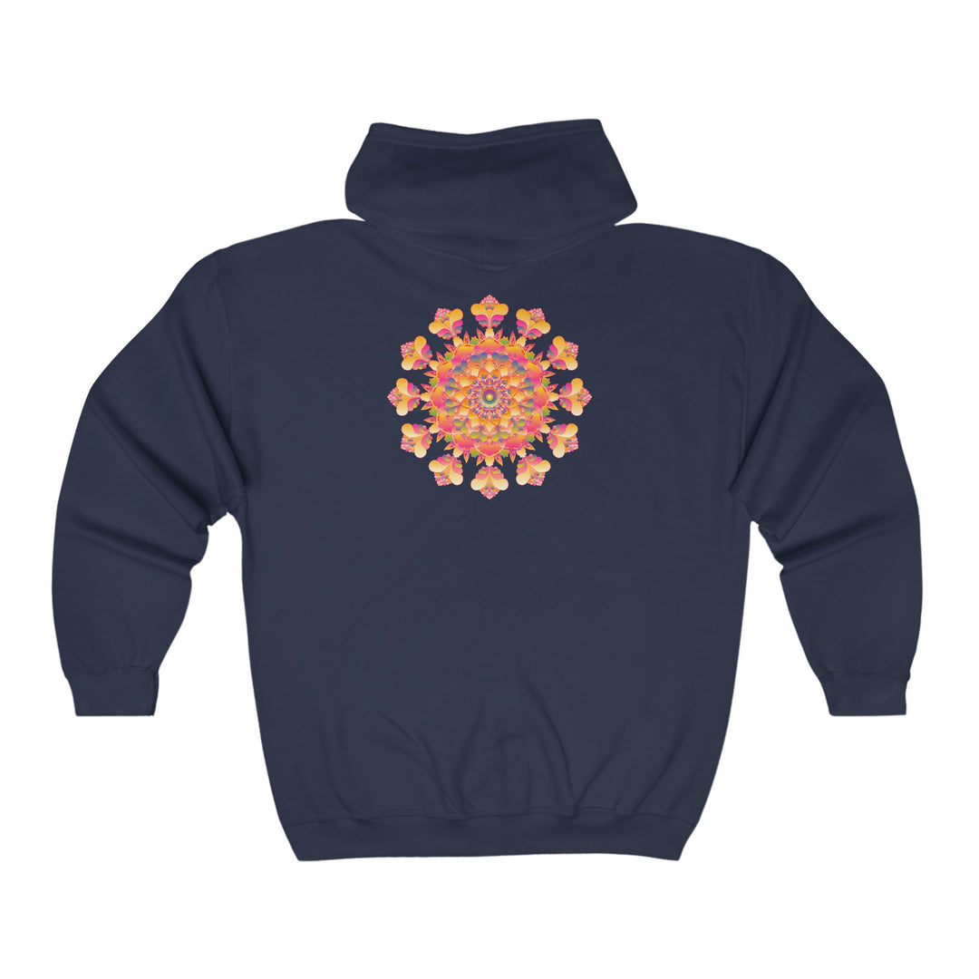 Vibrant and bold mandala hoodie with a psychedelic art twist