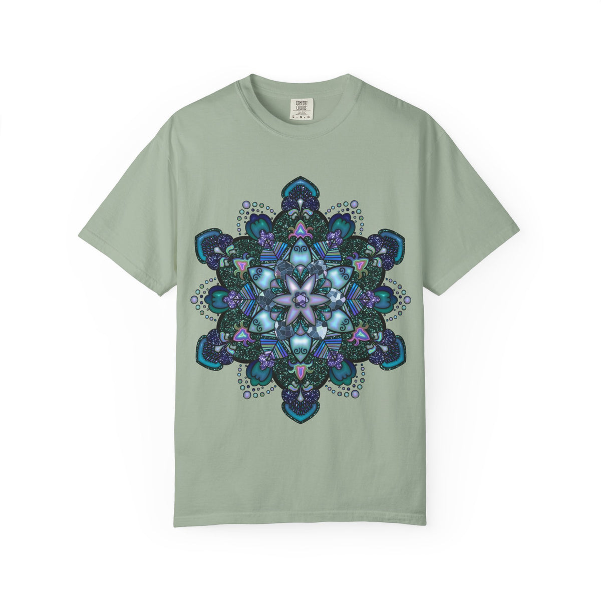 Mandala T-Shirt – Blue Purple Boho Geometric Floral Design