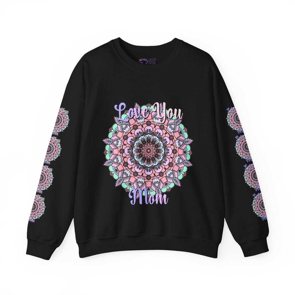 Felpa girocollo ispirata al mandala per mamme in tenui colori pastello