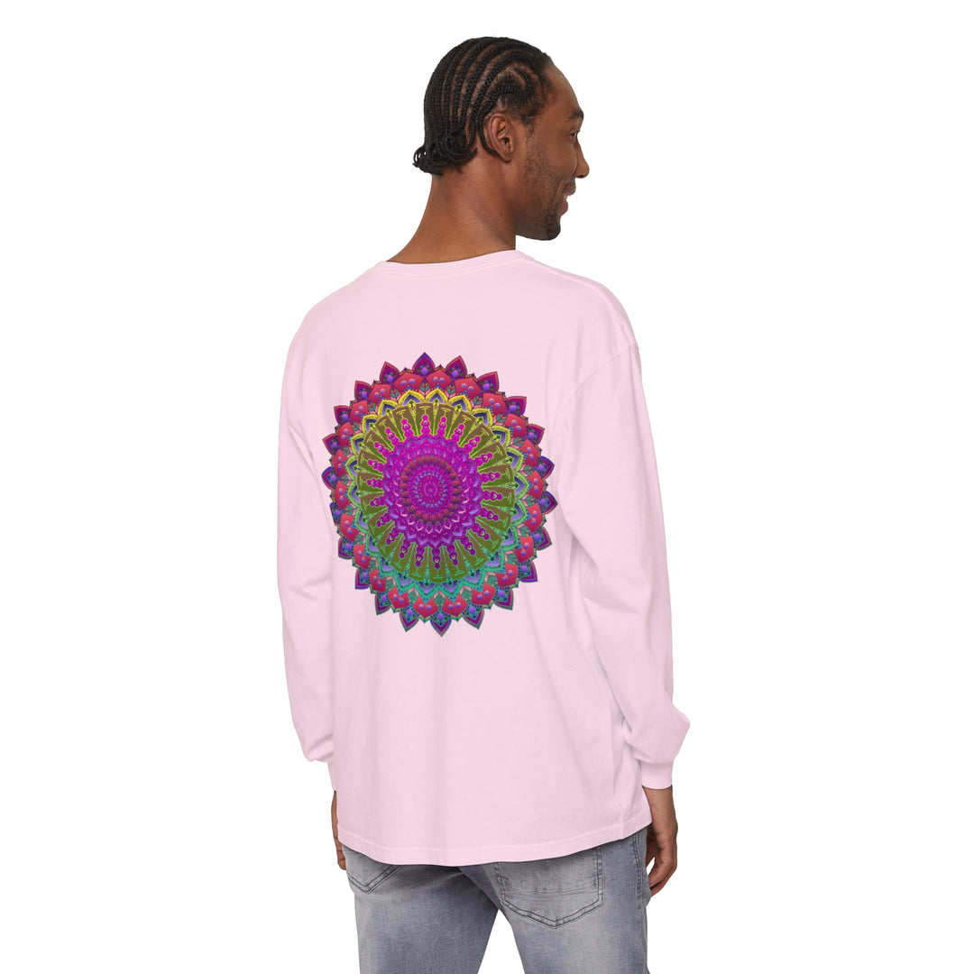 Vibrant Mandala Unisex Long Sleeve T-Shirt for Casual and Artsy Fashion Ensemble