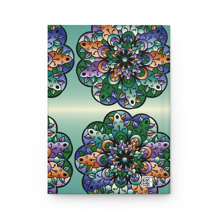 Floral Mandala Hardcover Journal — Matte Teal Patterned Notebook for Writing & Gift