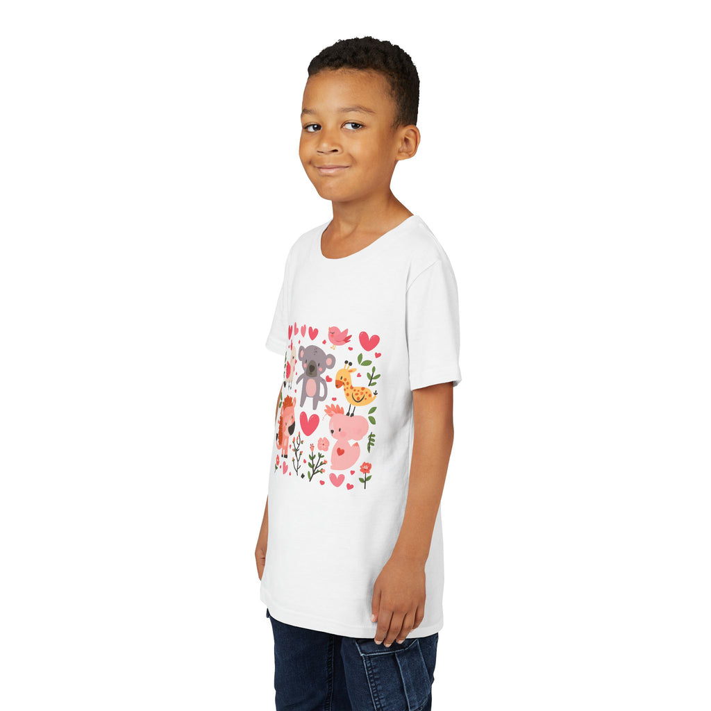Entzückendes Animal Love Jugend T-Shirt, Süßes Kindershirt, Tier Grafik T-Shirt, Kindergeschenk, Geburtstags- oder Urlaubsoutfit 