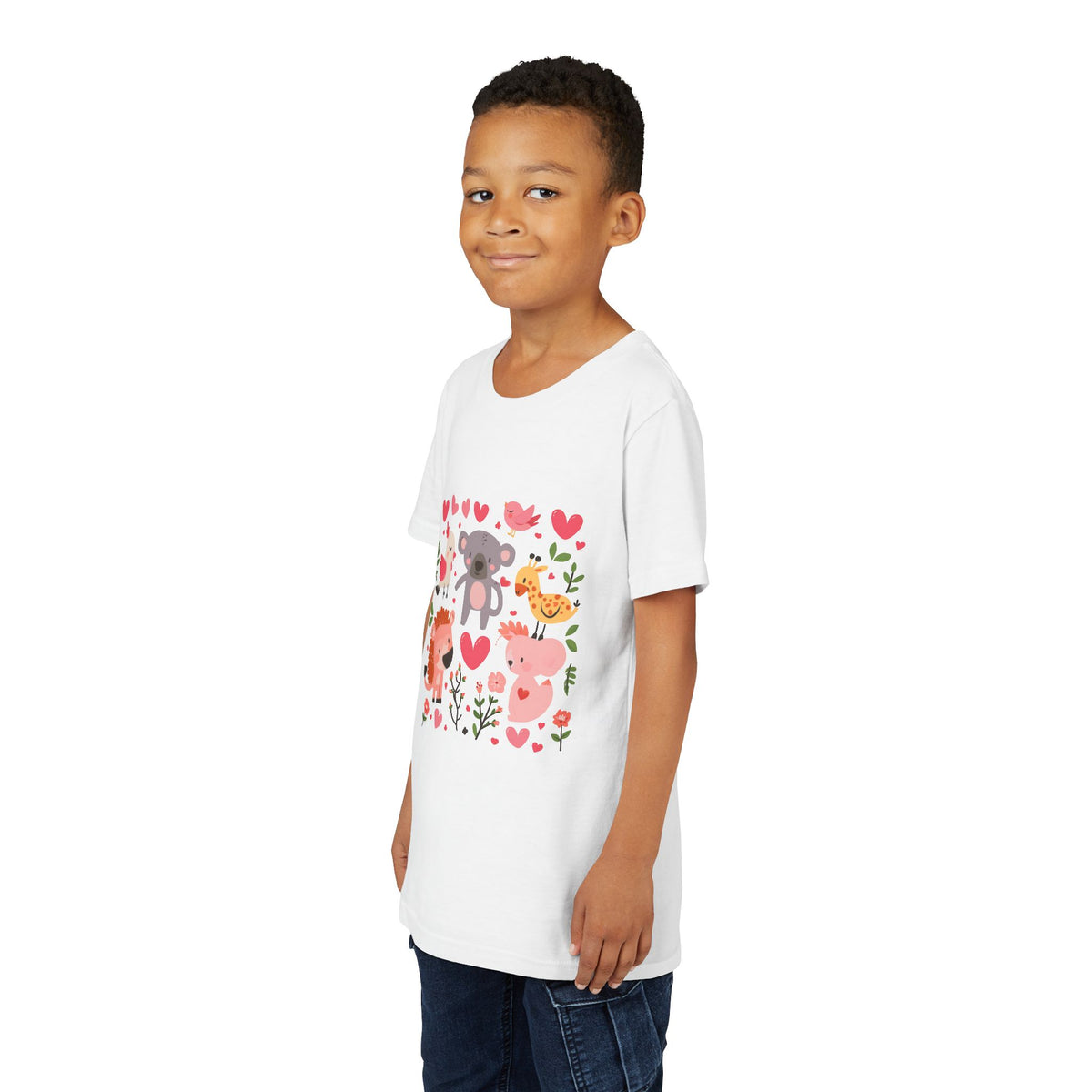 Entzückendes Animal Love Jugend T-Shirt, Süßes Kindershirt, Tier Grafik T-Shirt, Kindergeschenk, Geburtstags- oder Urlaubsoutfit 