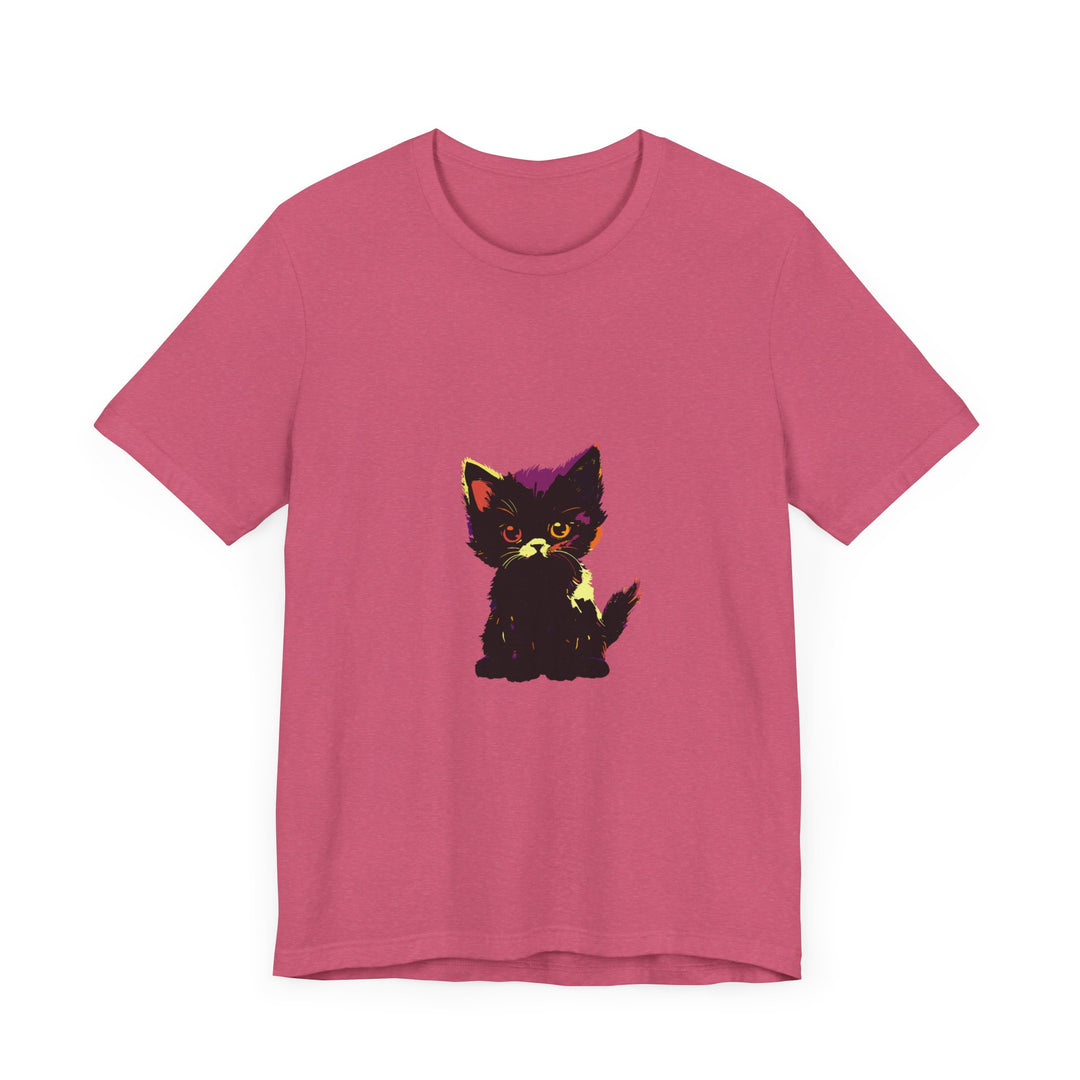 Neon Black Cat Mystery T-Shirt: A vibrant and mysterious shirt featuring a neon-colored black cat design