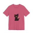 Neon Black Cat Mystery T-Shirt: A vibrant and mysterious shirt featuring a neon-colored black cat design