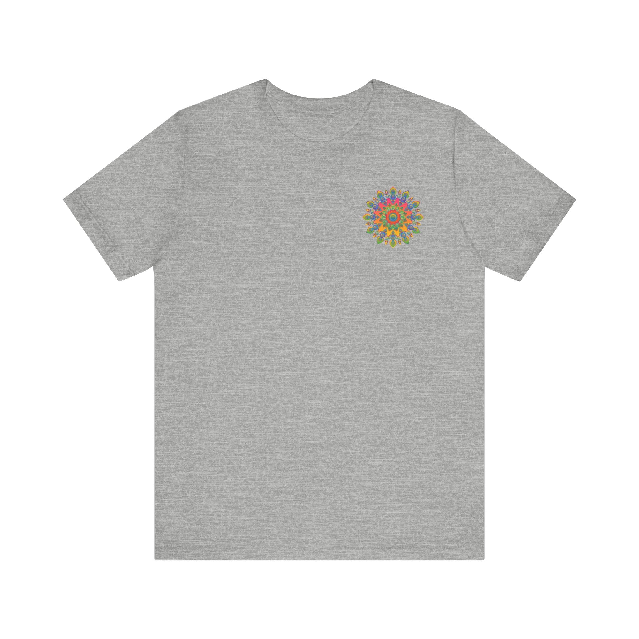 Colorful t-shirt with a mesmerizing and spiritual mandala design