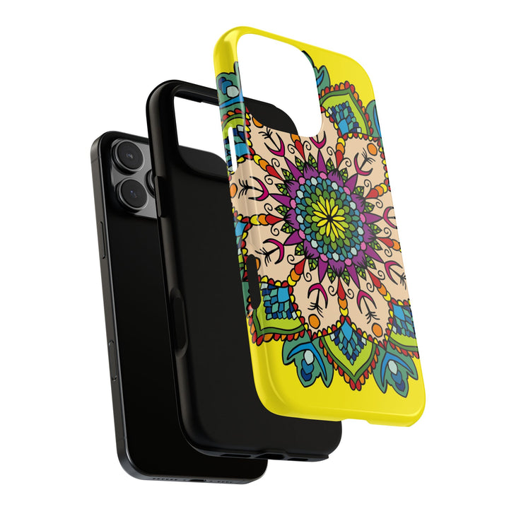 Intricate Floral Yellow Phone Case for Bold Protection and Style